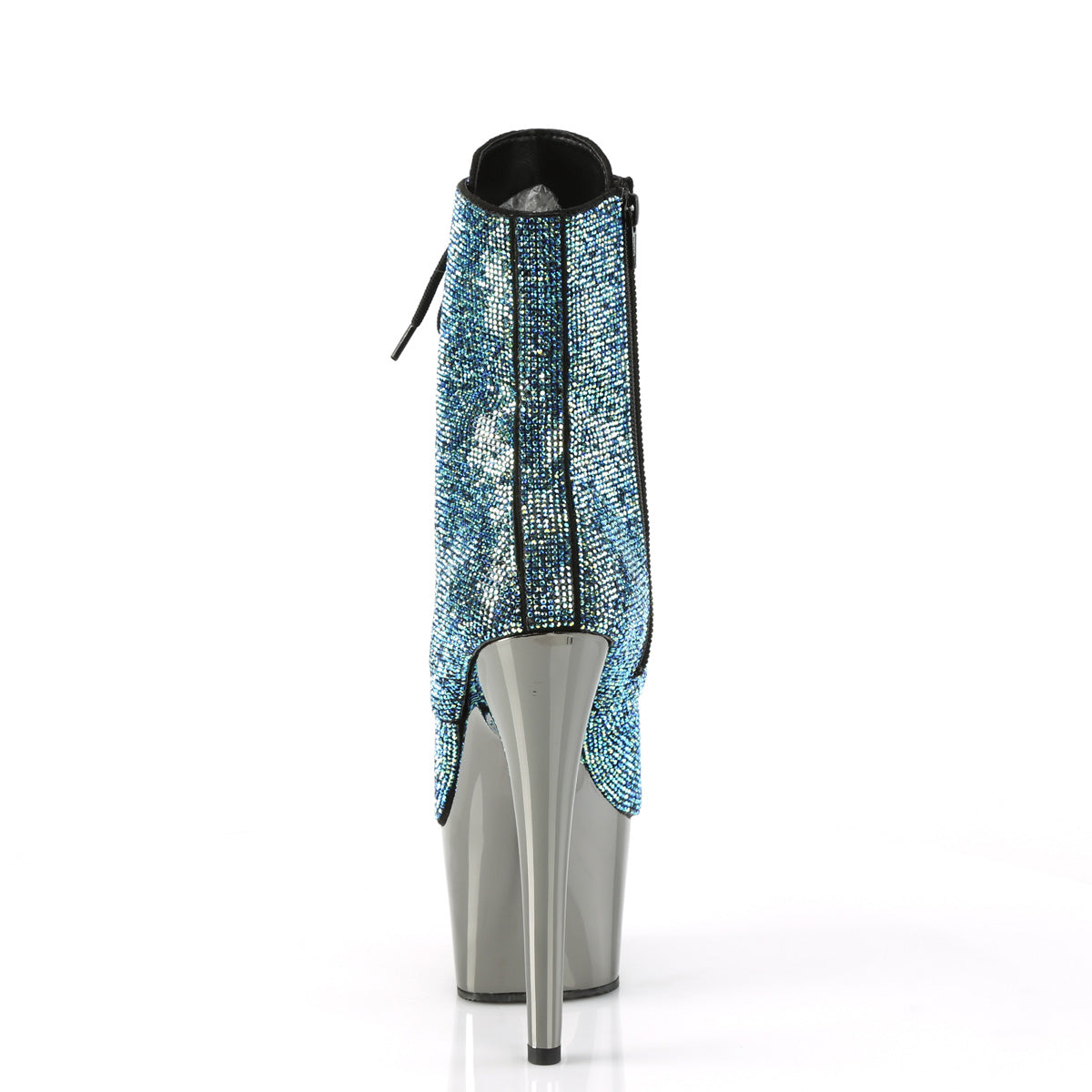 Pleaser Ankle Boots ADORE-1020CHRS Turquoise Multi RS/Pewter Chrome