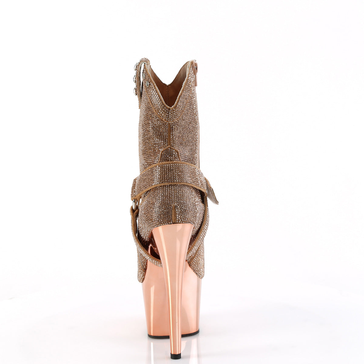 Pleaser Ankle Boots ADORE-1029CHRS Rose Gold RS/Rose Gold Chrome