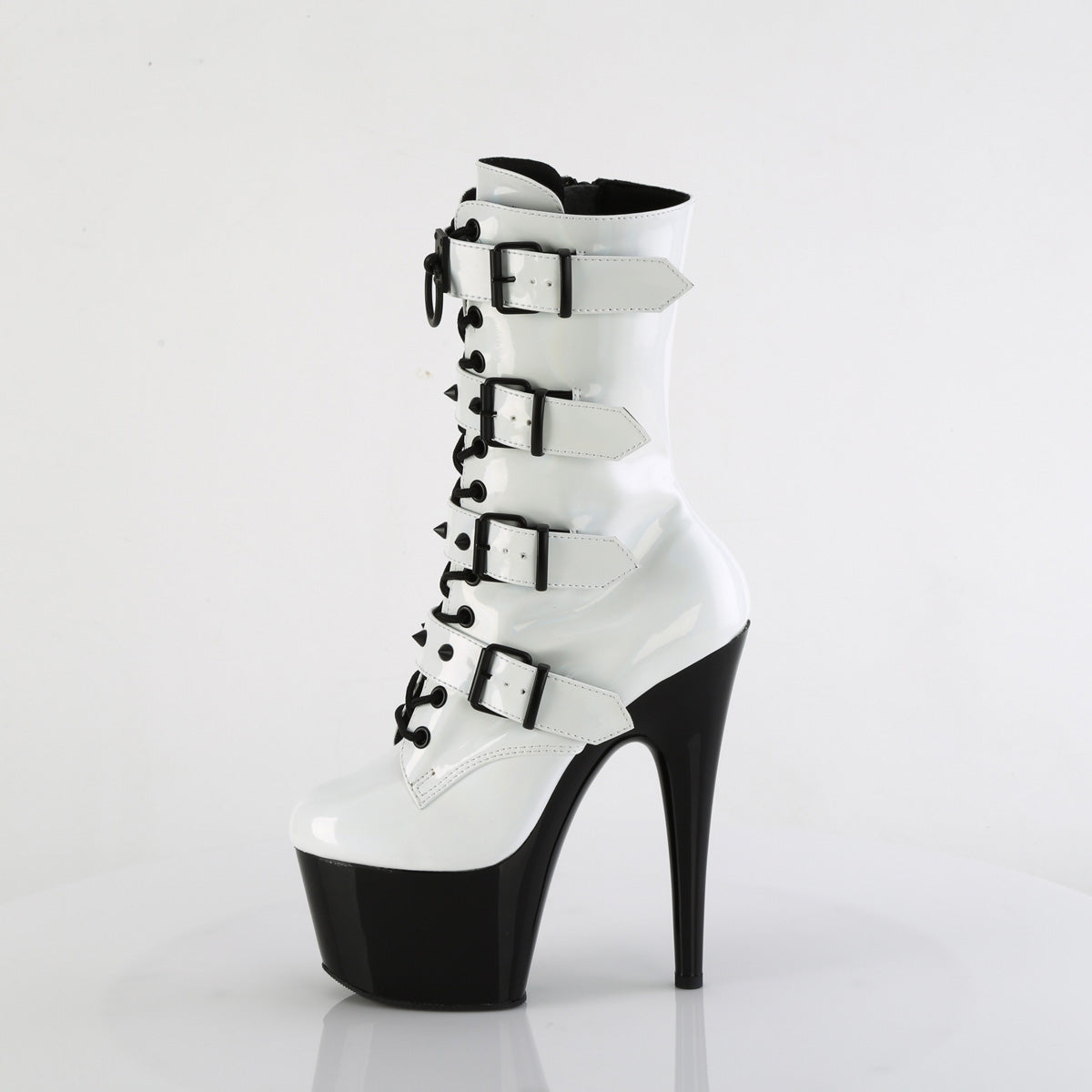 Pleaser ADORE-1046TT Wht Holo Pat/Blk