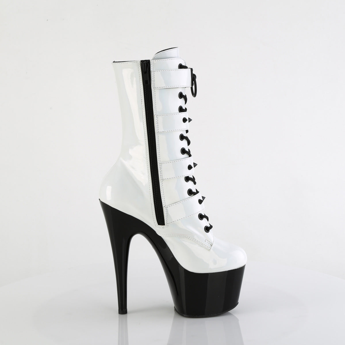 Pleaser ADORE-1046TT Wht Holo Pat/Blk