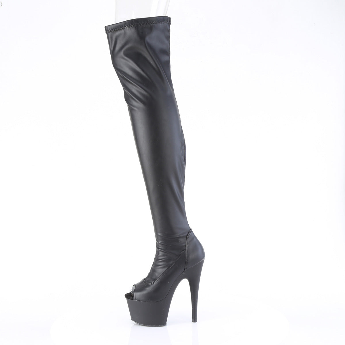 Pleaser ADORE-3011 Blk Str. Faux Leather/Blk Matte