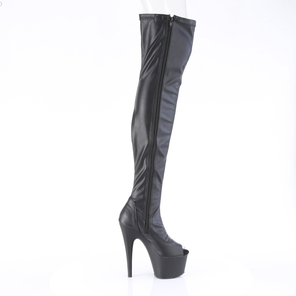 Pleaser ADORE-3011 Blk Str. Faux Leather/Blk Matte