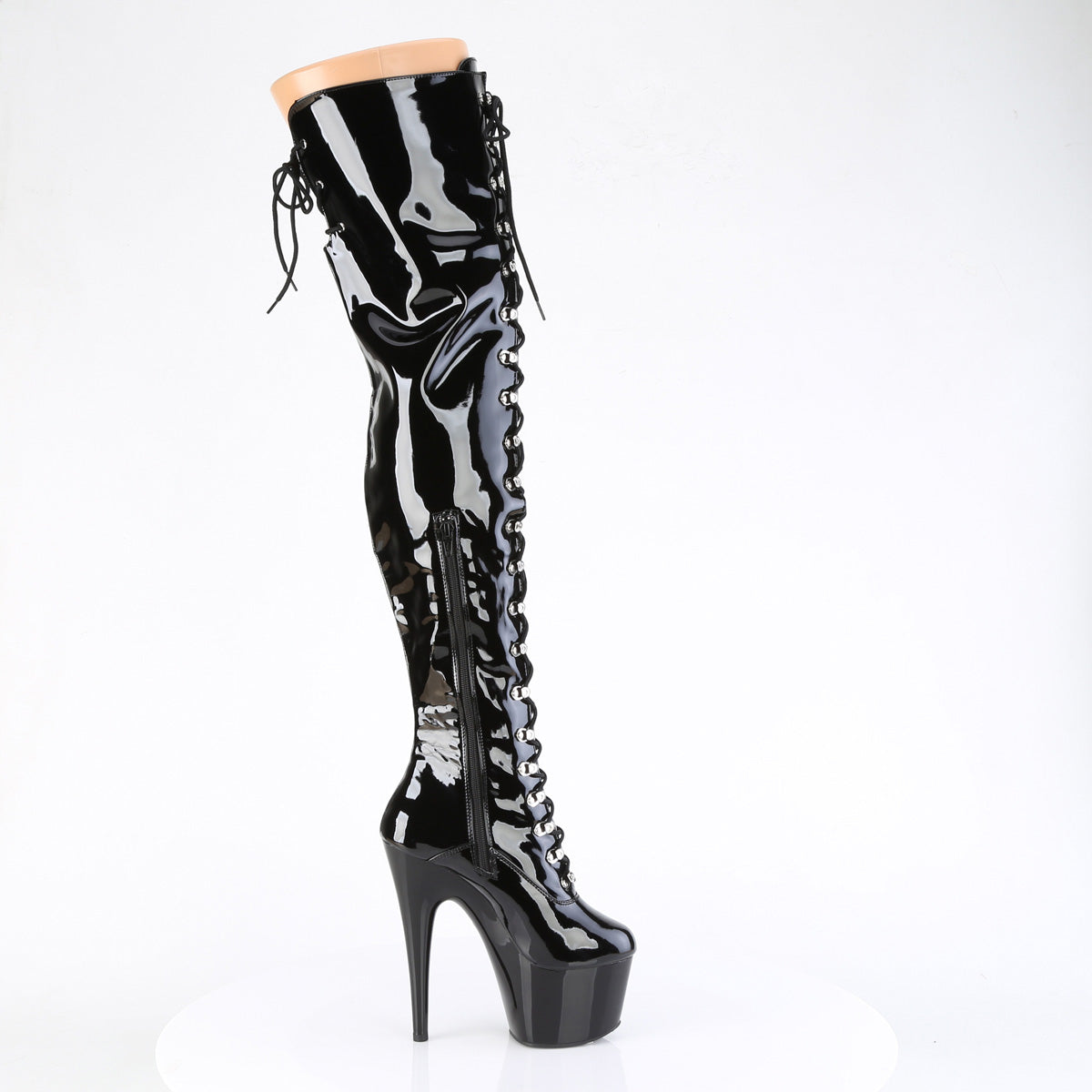 Pleaser ADORE-3022 Blk Str Pat/Blk