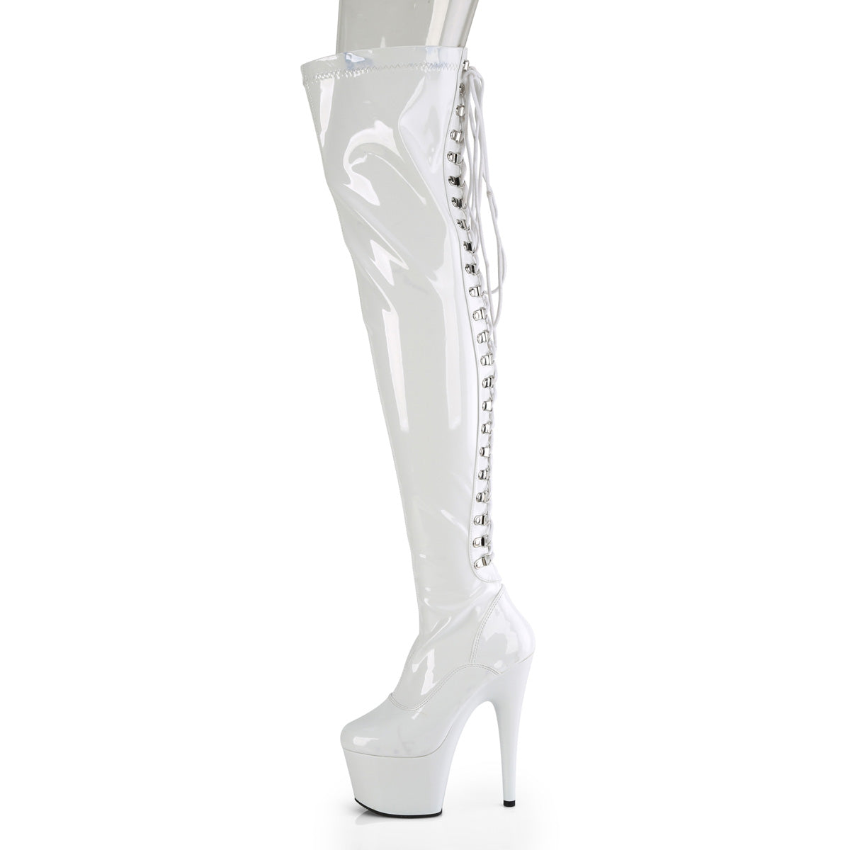 Pleaser ADORE-3063 Wht Str Pat/Wht