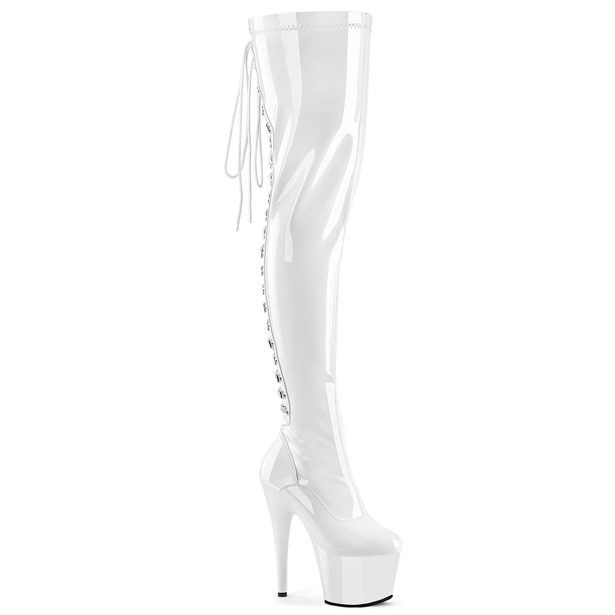 Pleaser ADORE-3063 Wht Str Pat/Wht