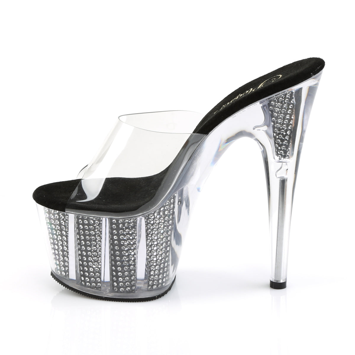 Pleaser Womens Sandals ADORE-701SRS Clr/Blk SRS