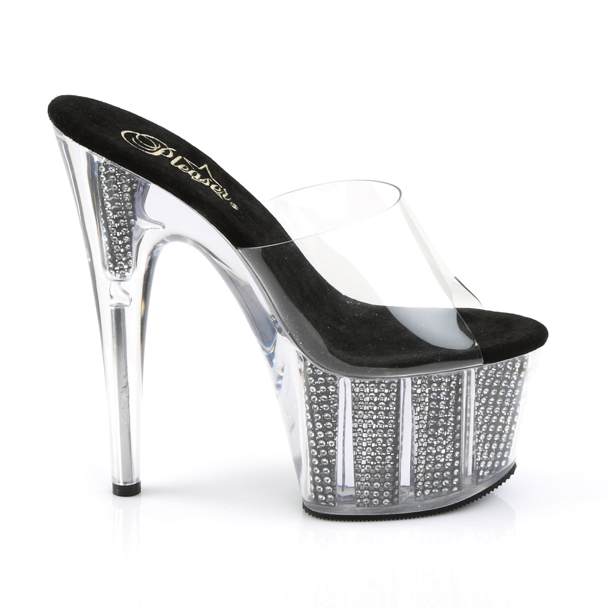 Pleaser Womens Sandals ADORE-701SRS Clr/Blk SRS