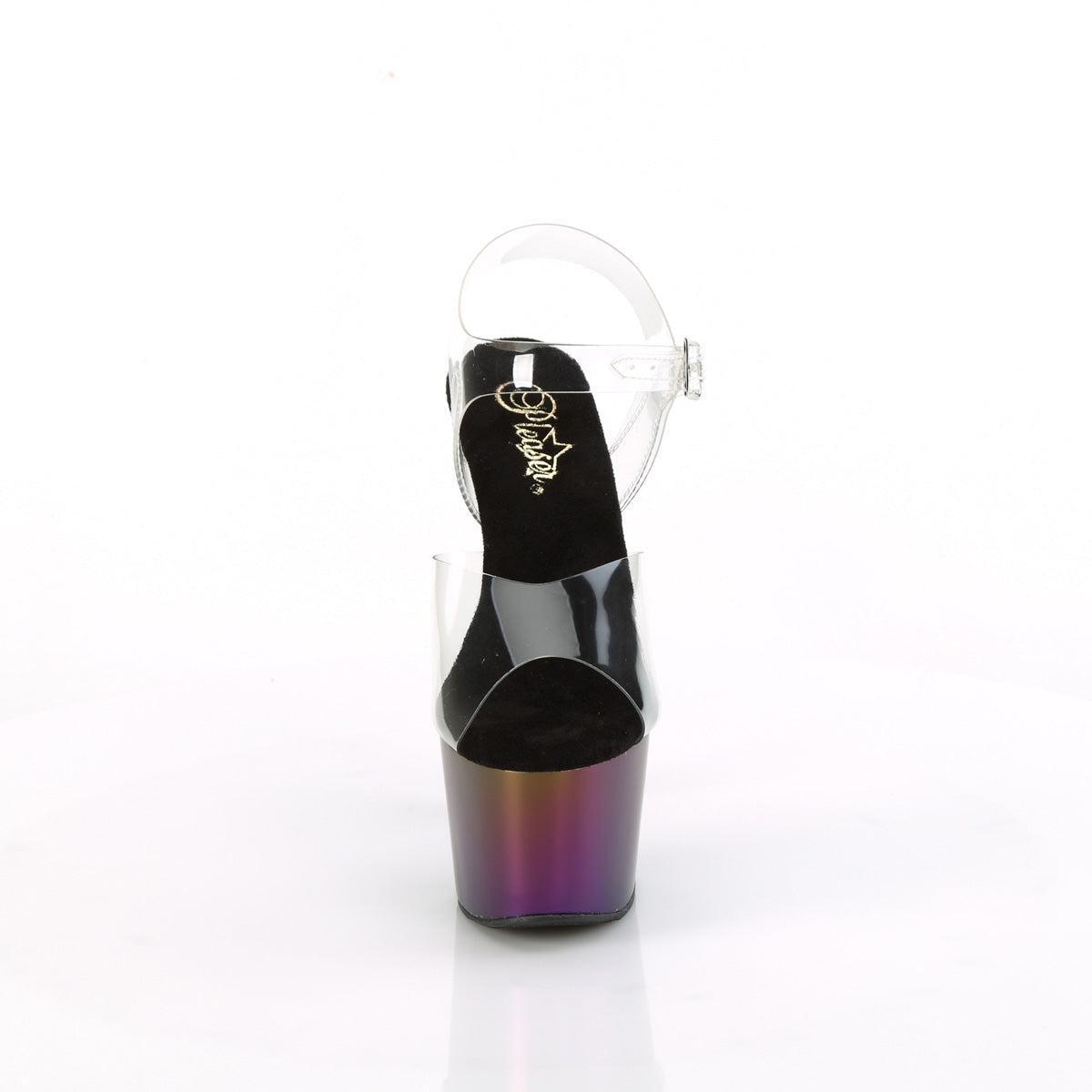Pleaser ADORE-708MCH Clr/Purple-Green Matte Chrome