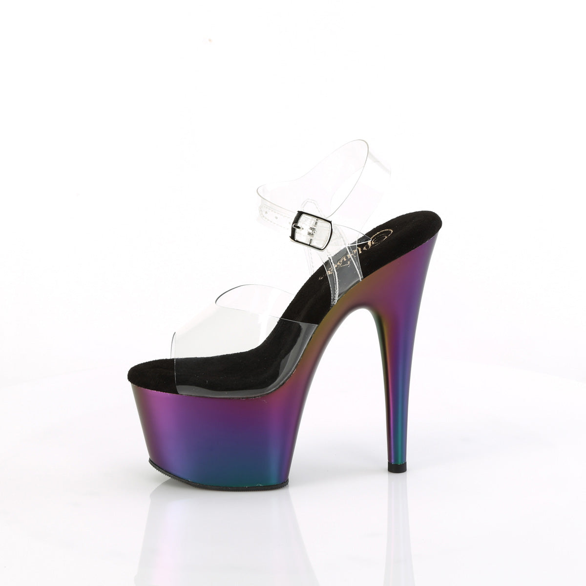 Pleaser ADORE-708MCH Clr/Purple-Green Matte Chrome