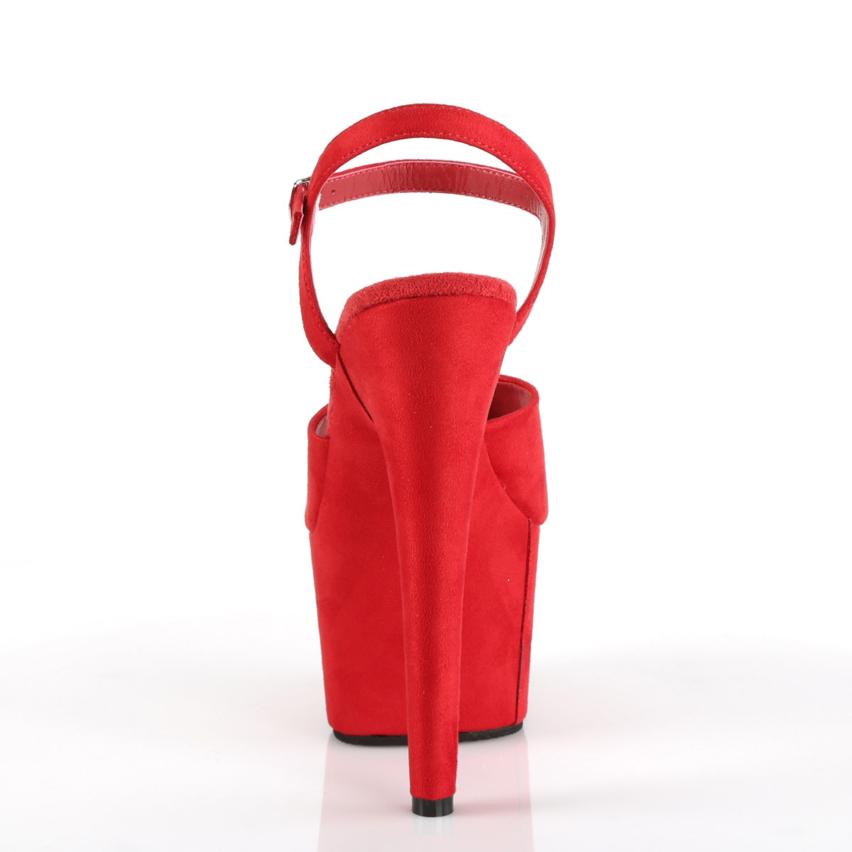 Pleaser Womens Sandals ADORE-709FS Red Faux Suede/Red Faux Suede