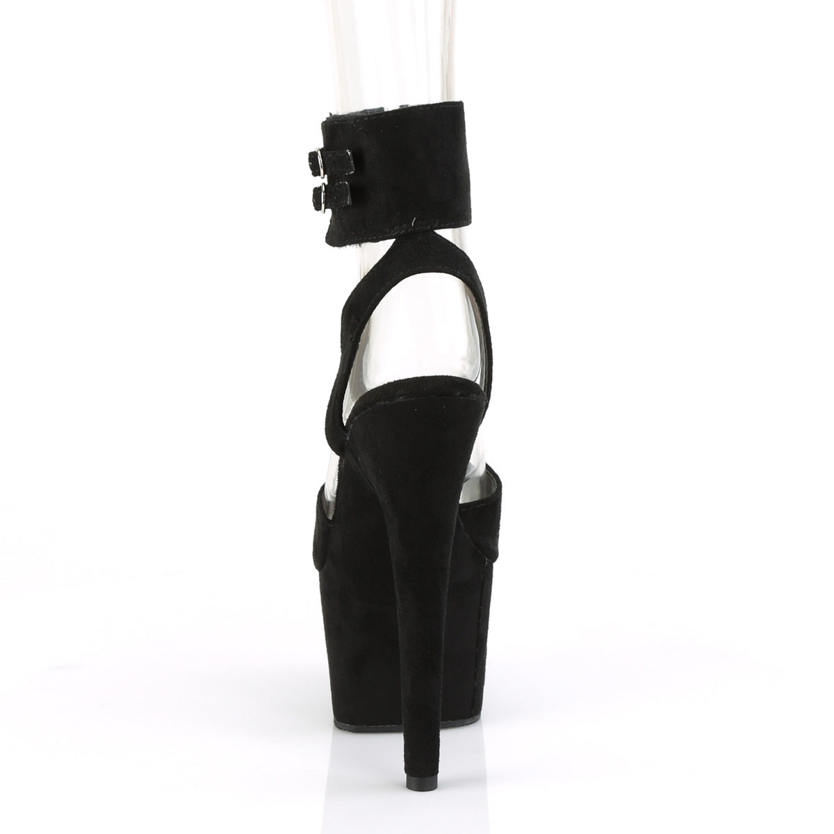 Pleaser Womens Sandals ADORE-791FS Blk Faux Suede/Blk Faux Suede