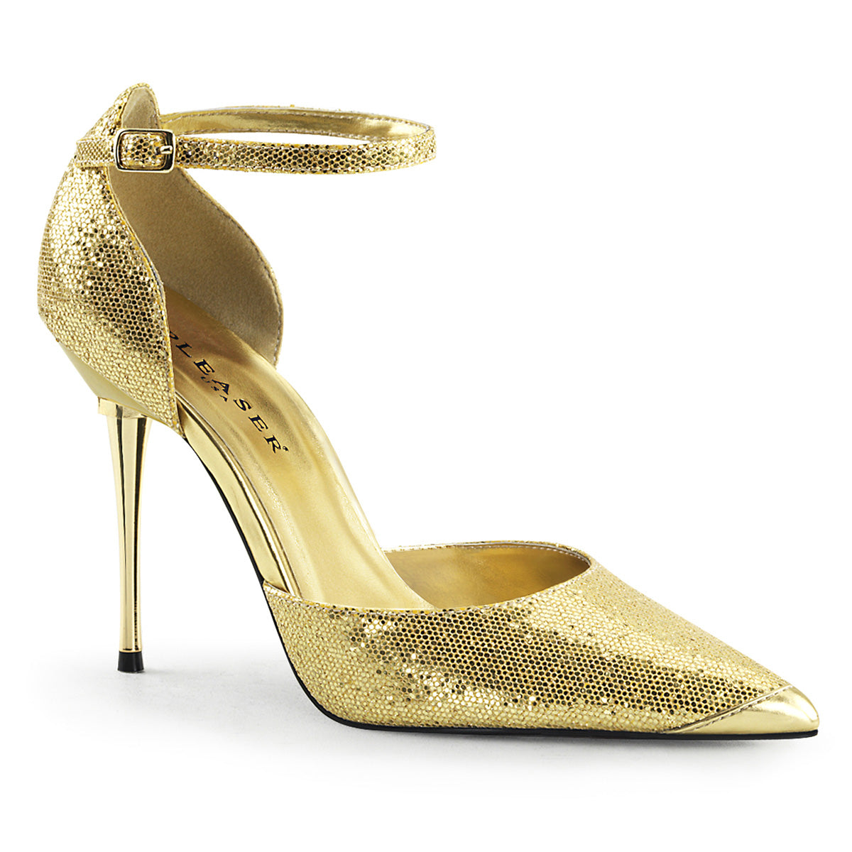Pleaser Womens Pumps APPEAL-21 Gold Woven Gltr