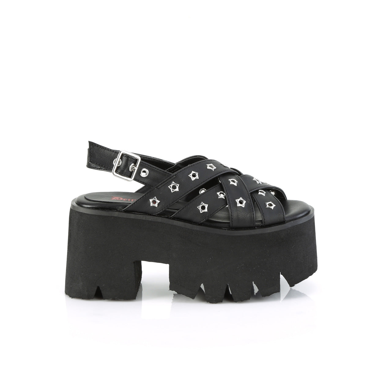 DemoniaCult Sandals ASHES-12 Blk Vegan Leather