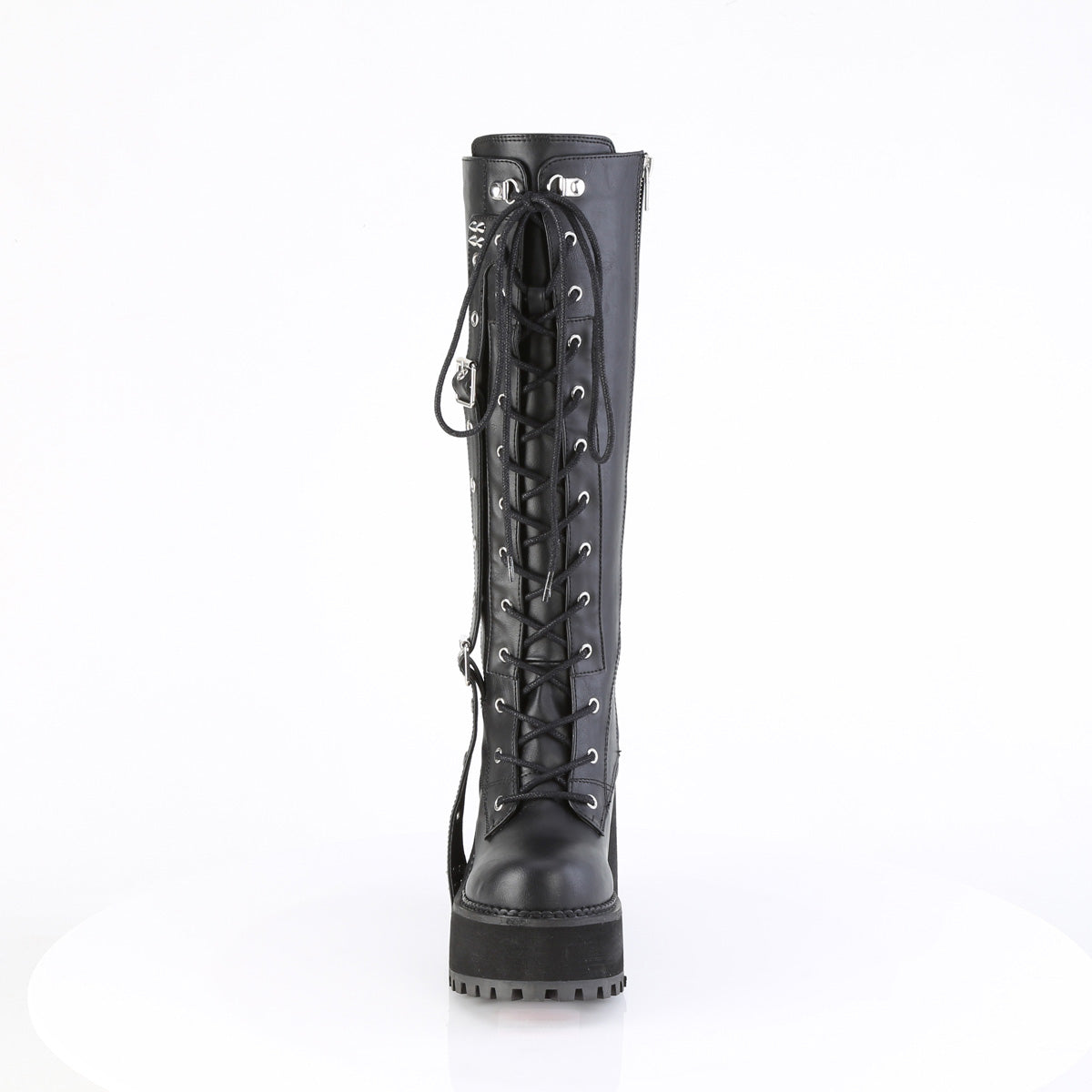 DemoniaCult ASSAULT-218 Blk Vegan Leather