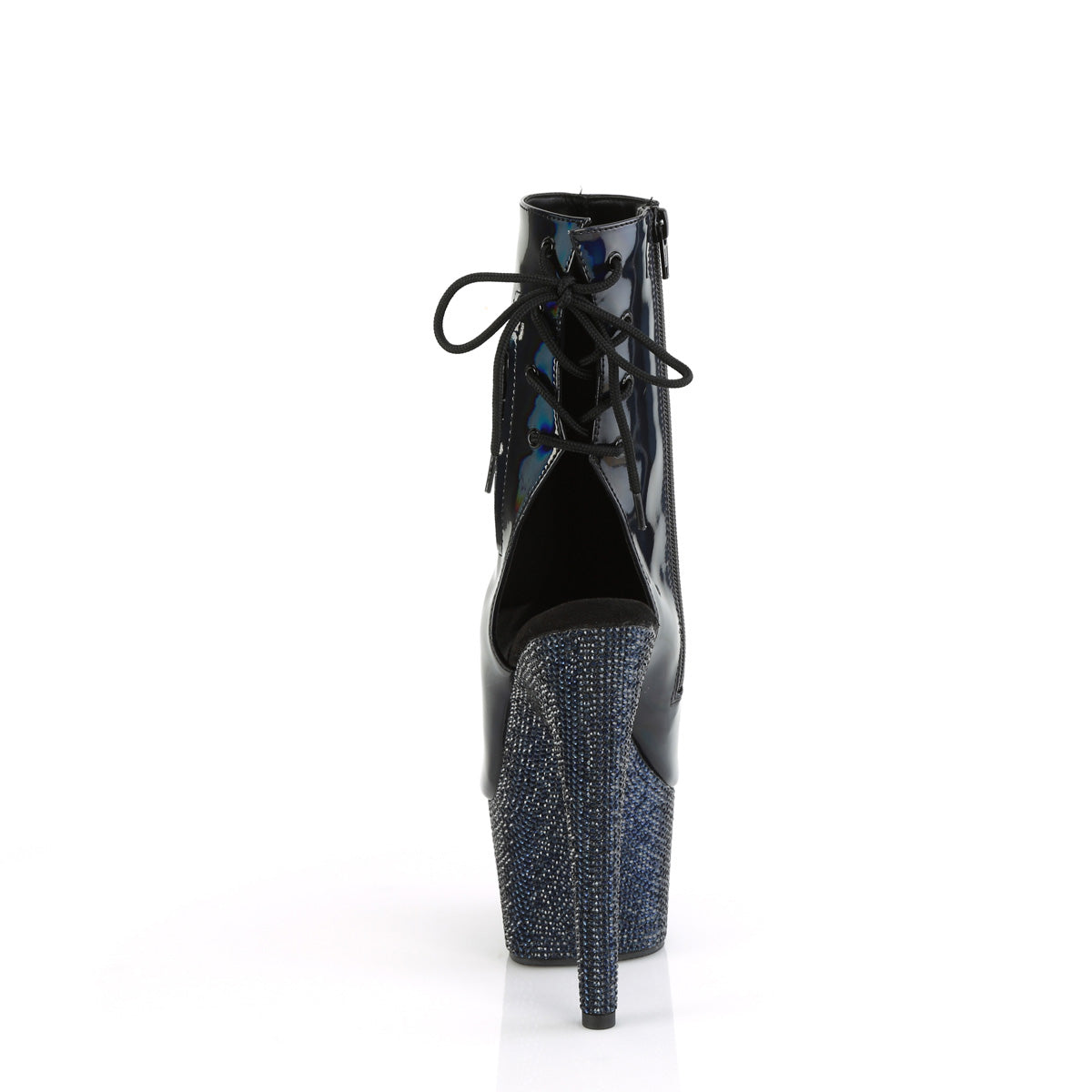 Pleaser Ankle Boots BEJEWELED-1018DM-7 Blk Holo Pat/Midnight Blk RS