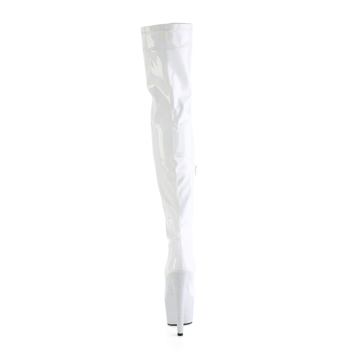 Pleaser Boots BEJEWELED-3000-7 Wht Str Holo Pat/Wht RS