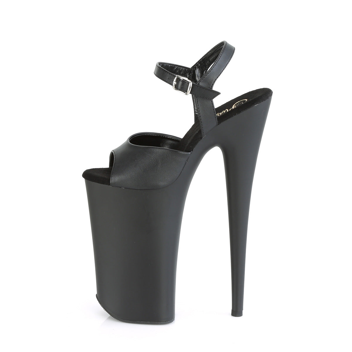 Pleaser Womens Sandals BEYOND-009 Blk Faux Leather/Blk Matte