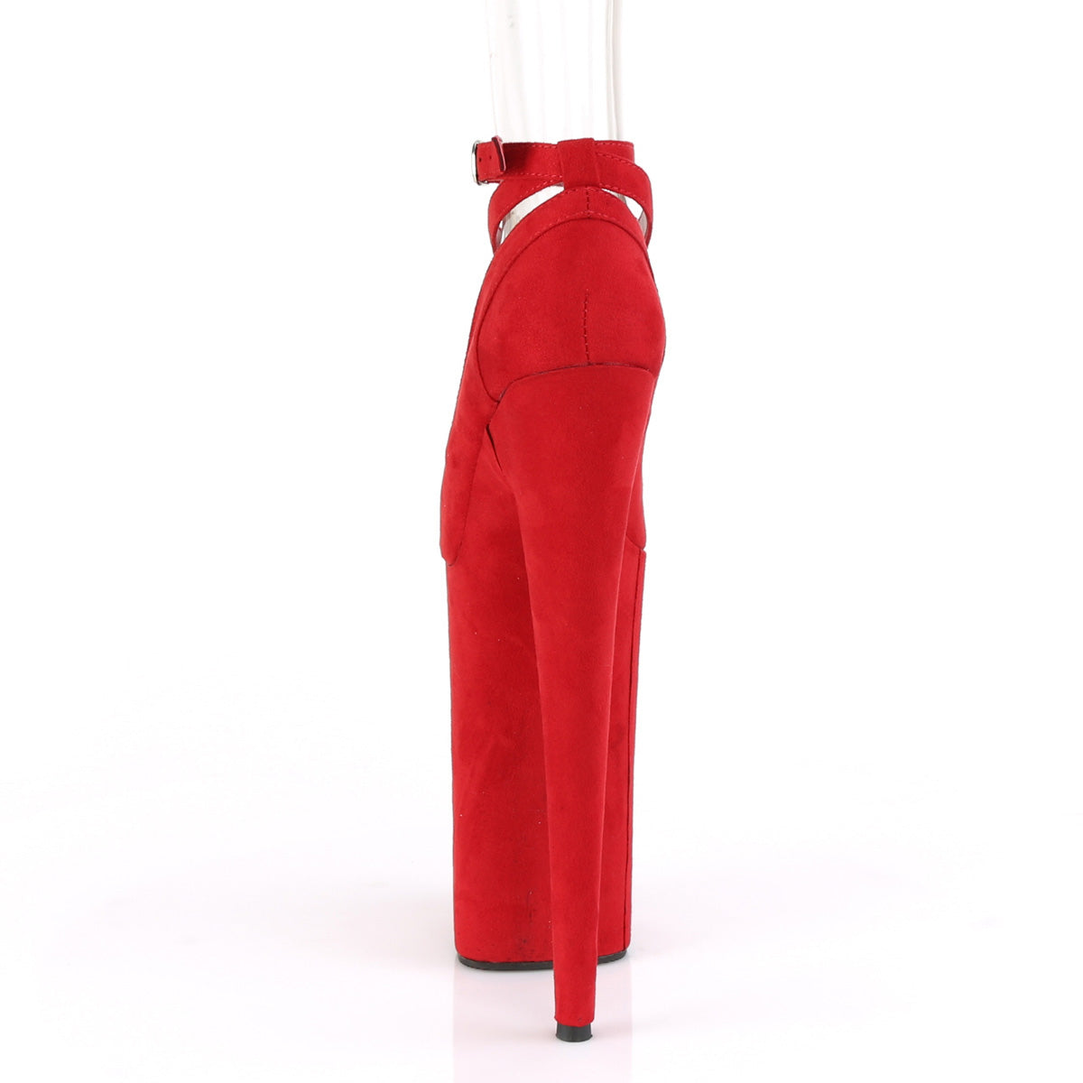 Pleaser Womens Sandals BEYOND-087FS Red Faux Suede/Red Faxu Suede