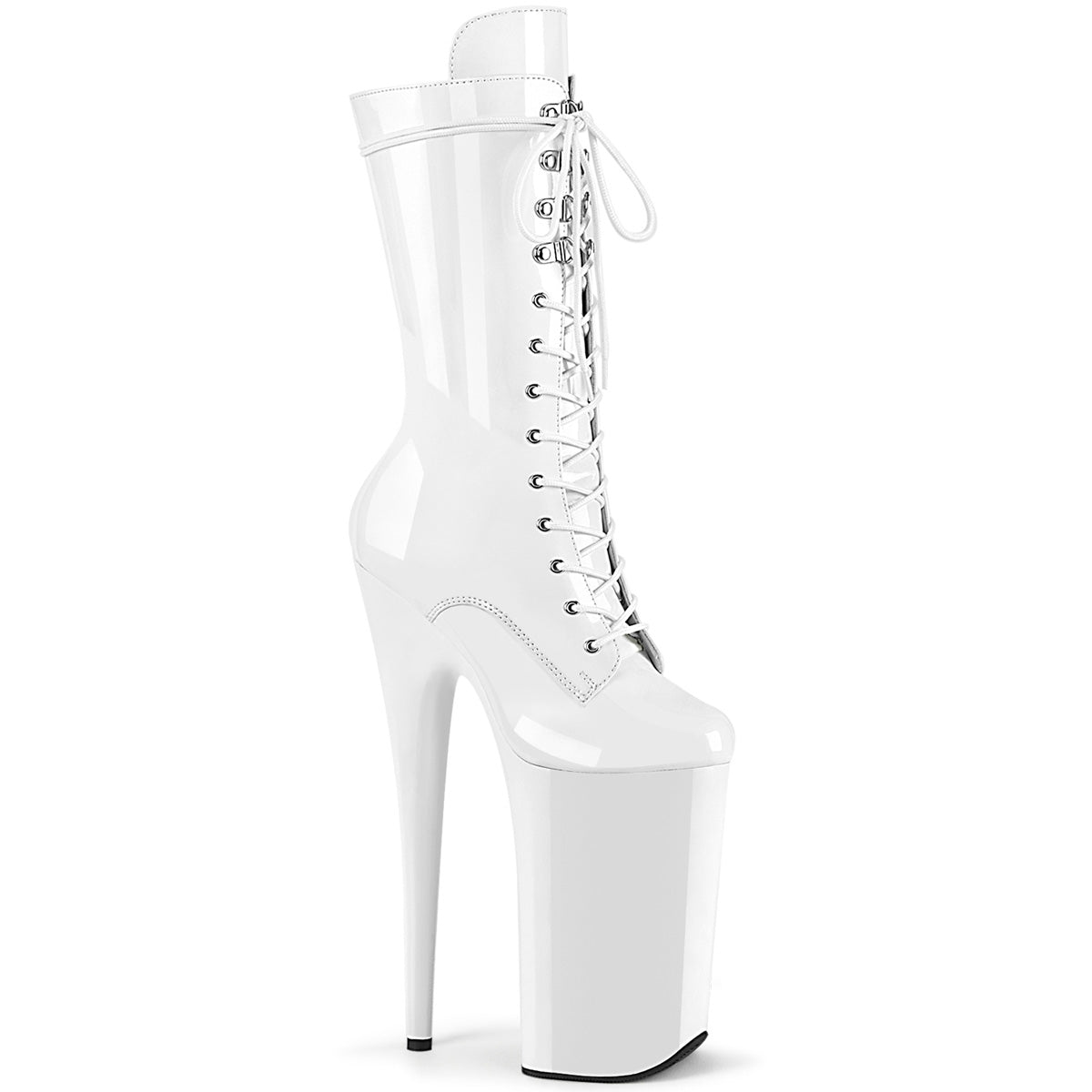 Pleaser Ankle Boots BEYOND-1050 Wht Pat/Wht