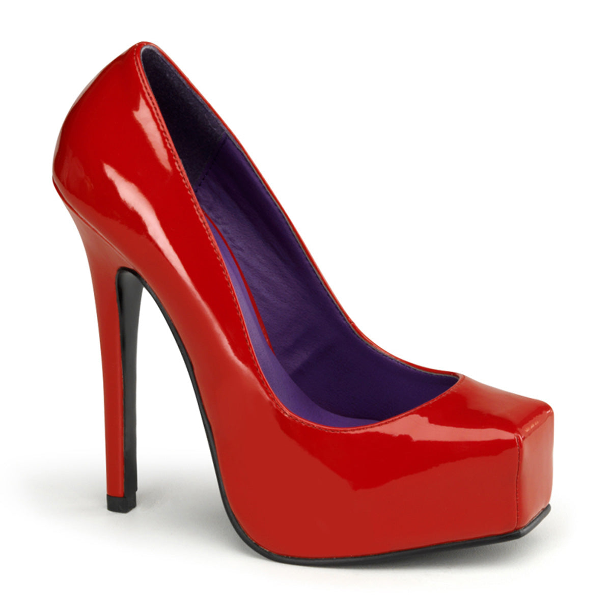 Devious Womens Pumps BONDAGE-01 Red Pat