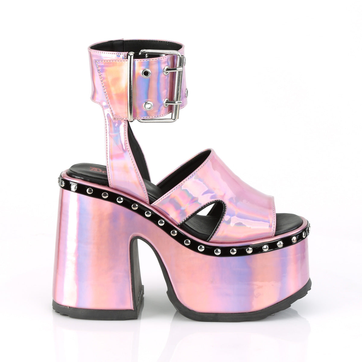 DemoniaCult Womens Sandals CAMEL-102 Pink Hologram