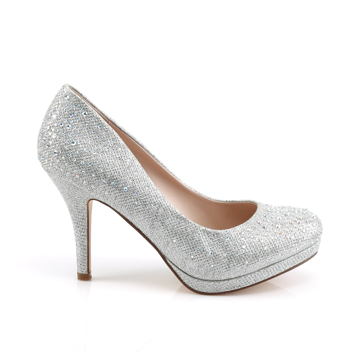 Fabulicious Womens Sandals COVET-02 Slv Glitter Mesh Fabric