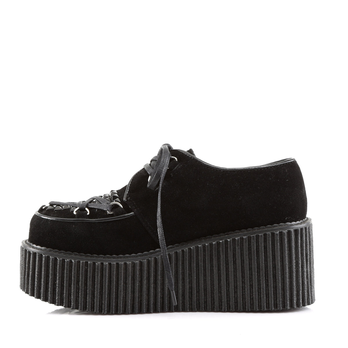 DemoniaCult Womens Low Shoe CREEPER-216 Blk Vegan Suede