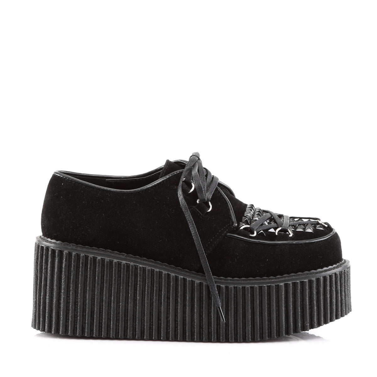 DemoniaCult Womens Low Shoe CREEPER-216 Blk Vegan Suede
