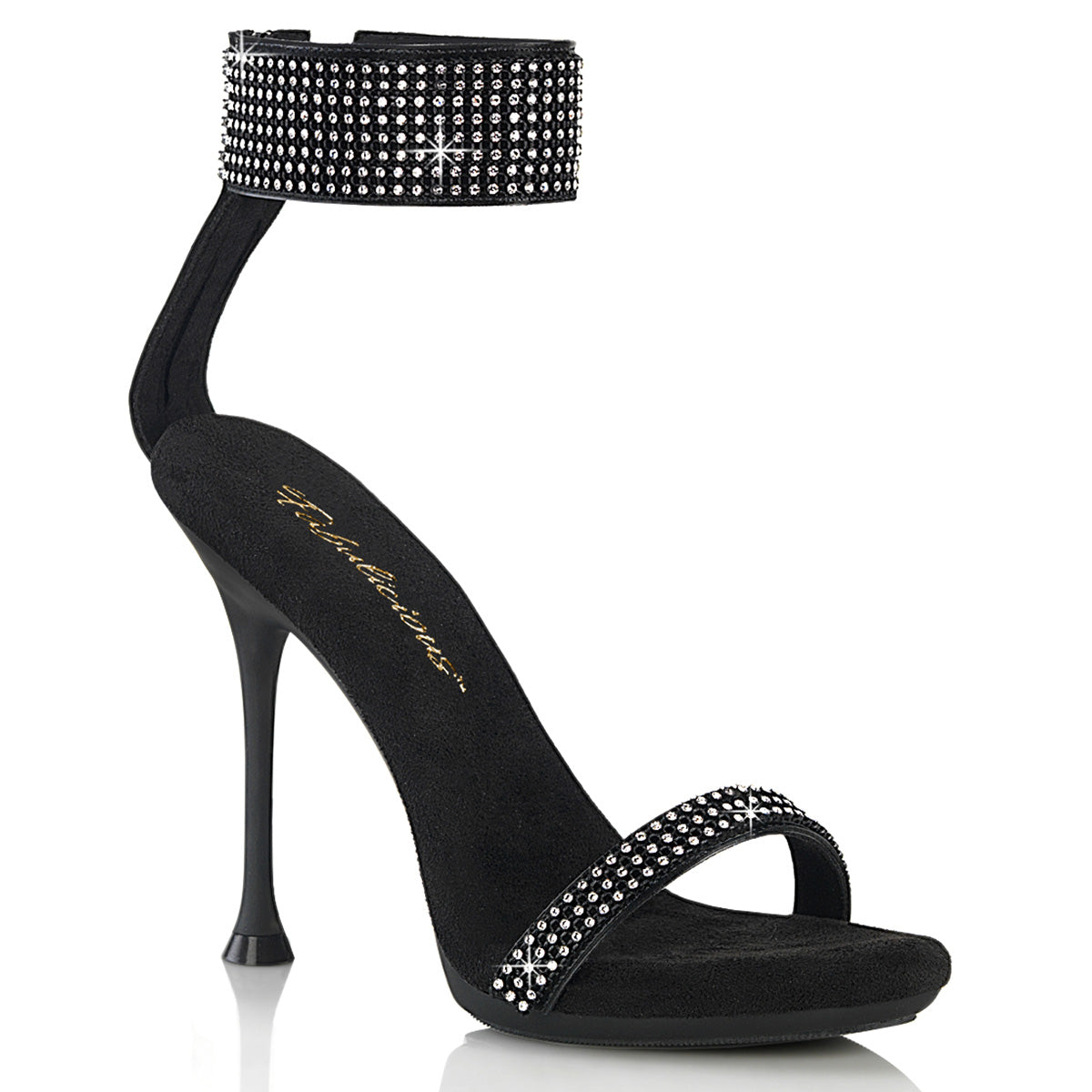 Fabulicious CUPID-440 Blk Faux Leather-RS/Blk