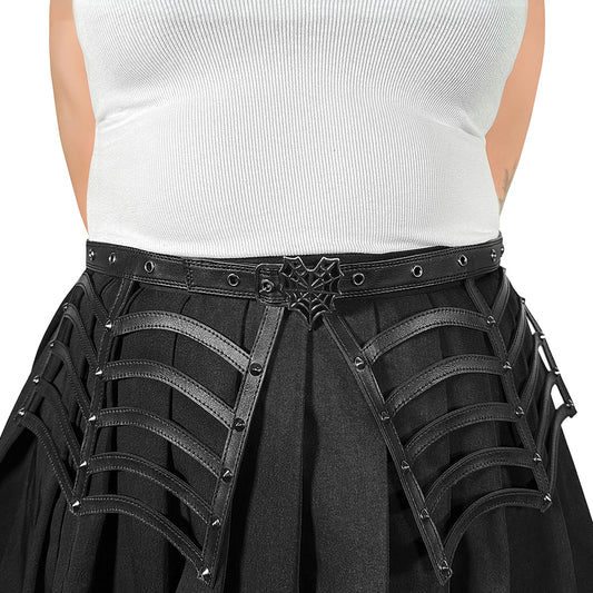 DemoniaCult Women's Clothing DA-315-LXL Blk Faux Leather