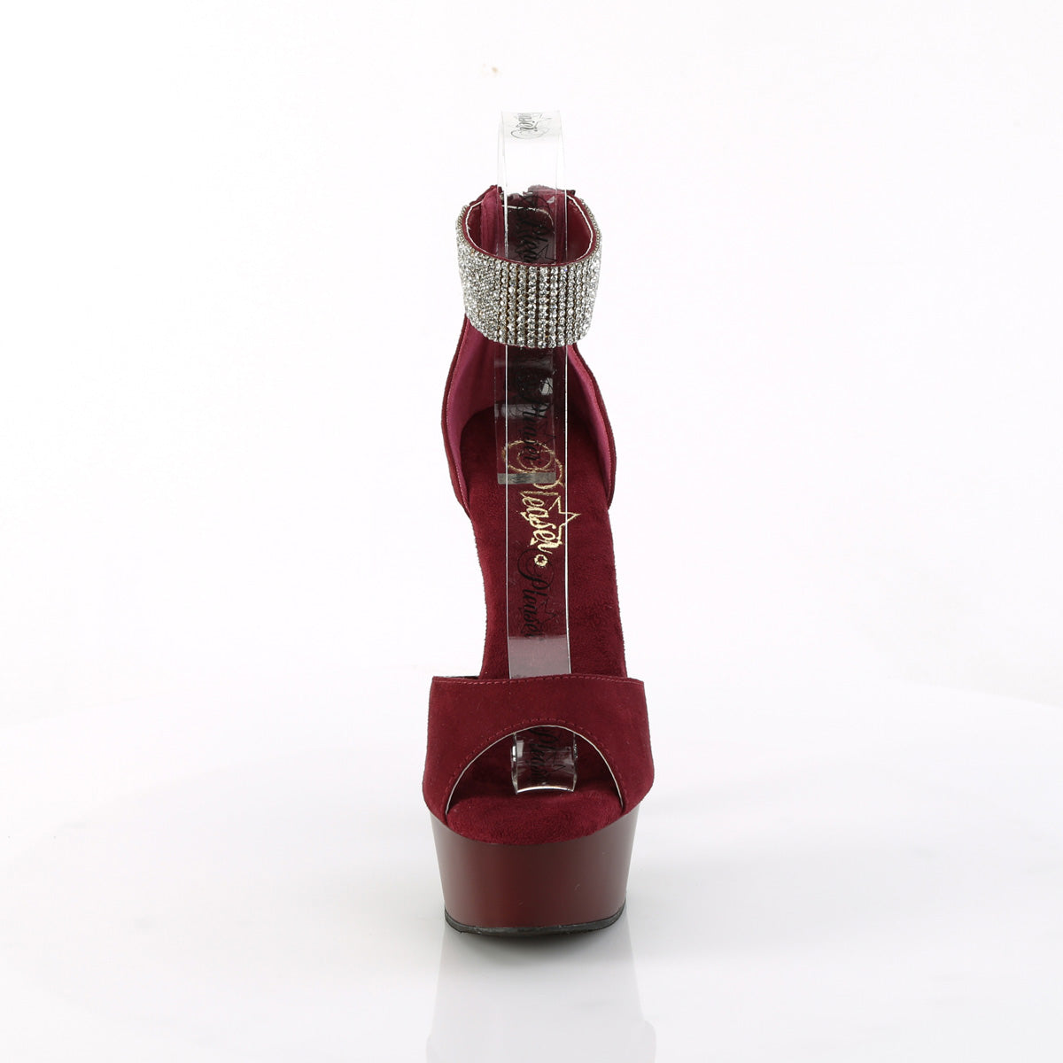 Pleaser DELIGHT-625 Burgundy Faux Suede/Burgundy Matte
