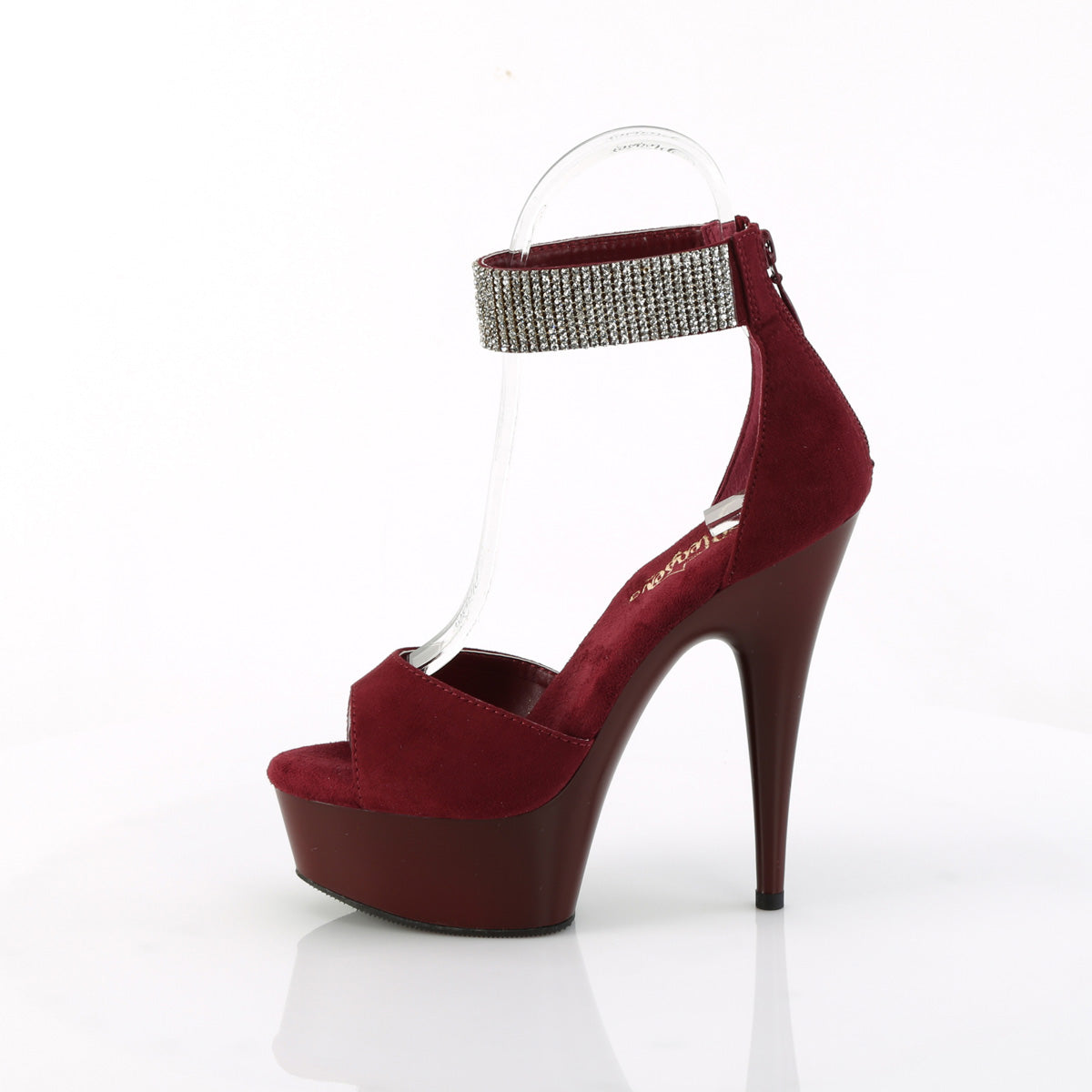 Pleaser DELIGHT-625 Burgundy Faux Suede/Burgundy Matte