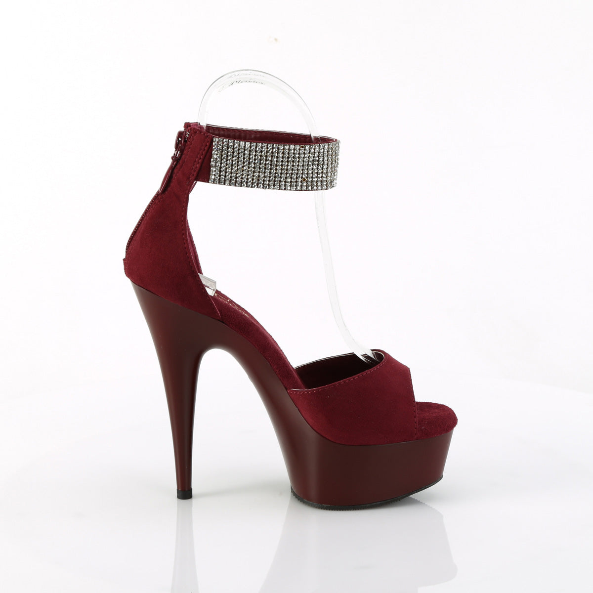 Pleaser DELIGHT-625 Burgundy Faux Suede/Burgundy Matte