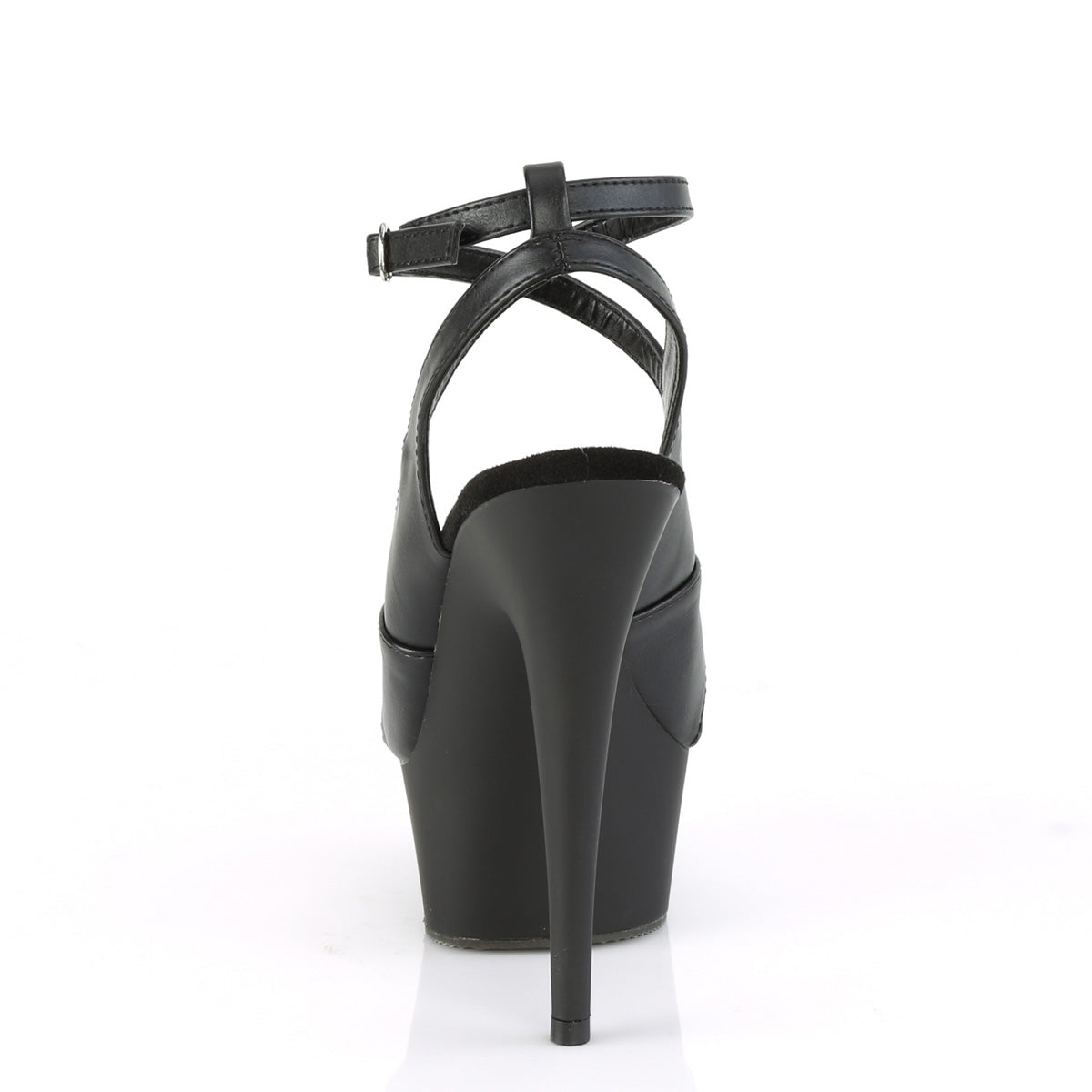 Pleaser Womens Sandals DELIGHT-632 Blk Faux Leather/Blk Matte