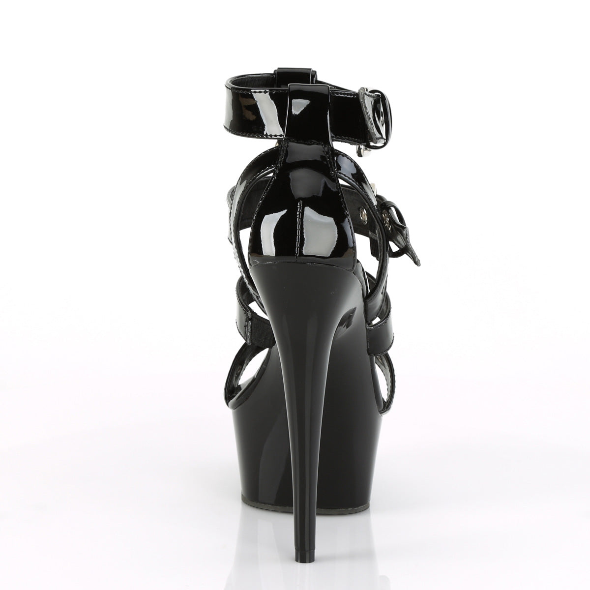 Pleaser Womens Sandals DELIGHT-658 Blk Pat/Blk
