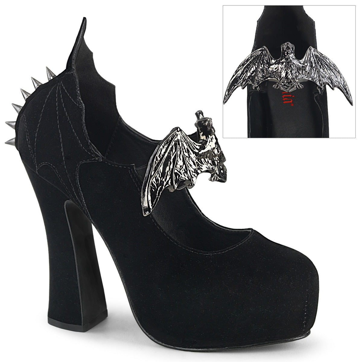 DemoniaCult Womens Pumps DEMON-18 Blk Velvet