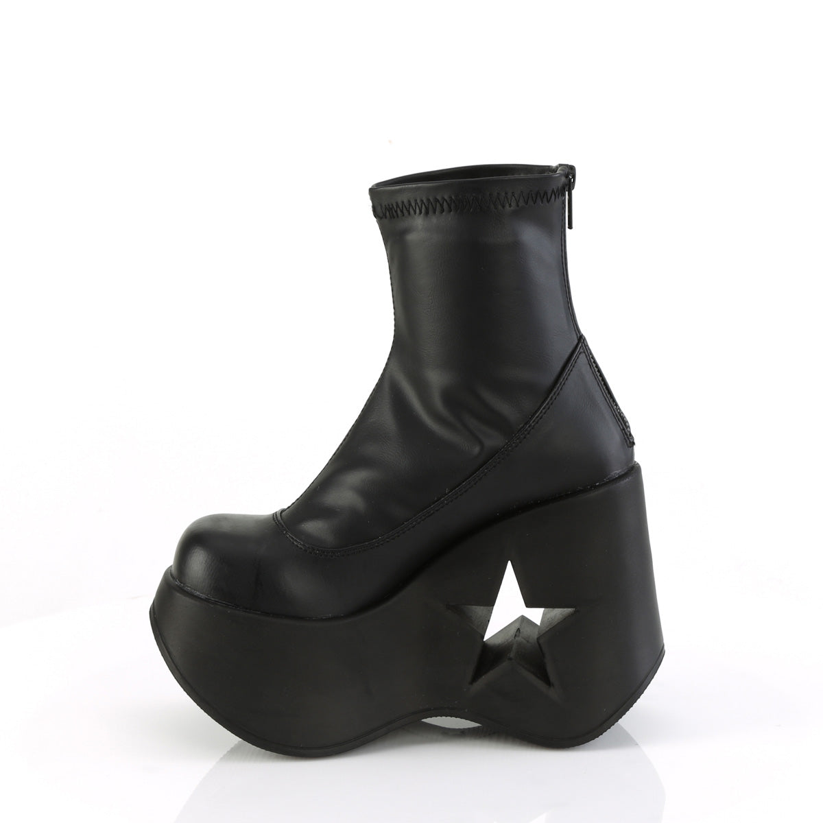 DemoniaCult Ankle Boots DYNAMITE-100 Blk Str Vegan Leather