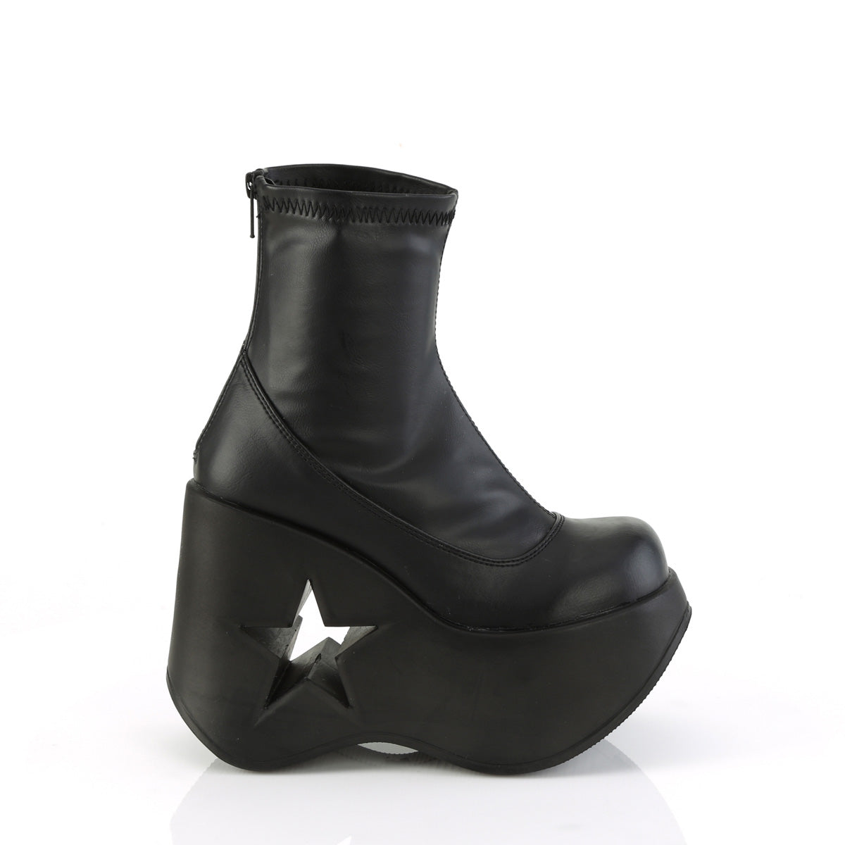DemoniaCult Ankle Boots DYNAMITE-100 Blk Str Vegan Leather