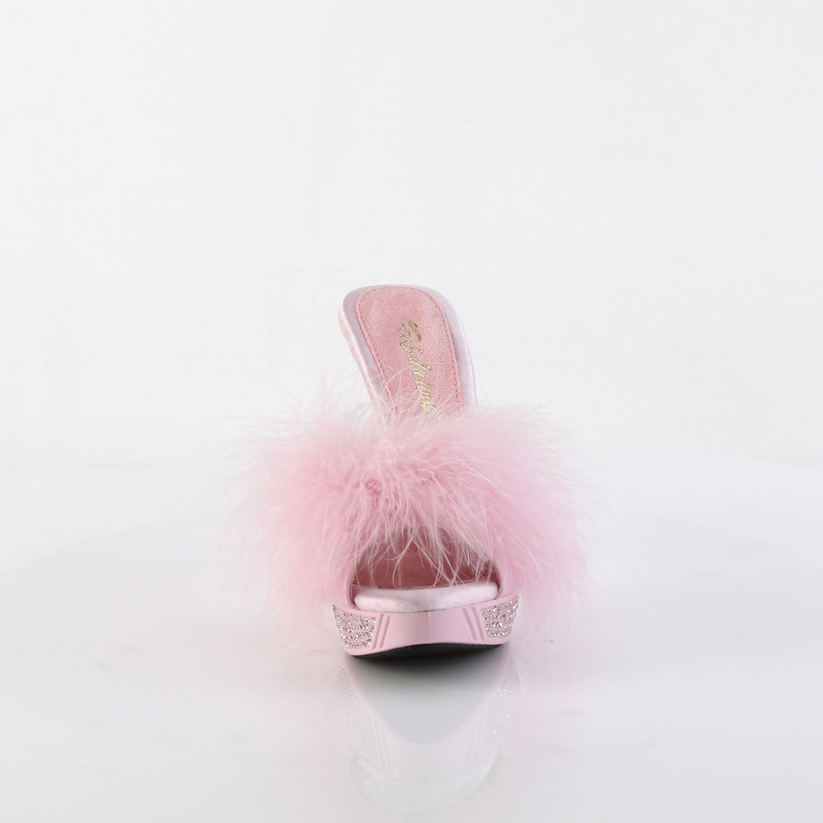 Fabulicious ELEGANT-401F B. Pink Marabou-Faux Leather/B. Pink
