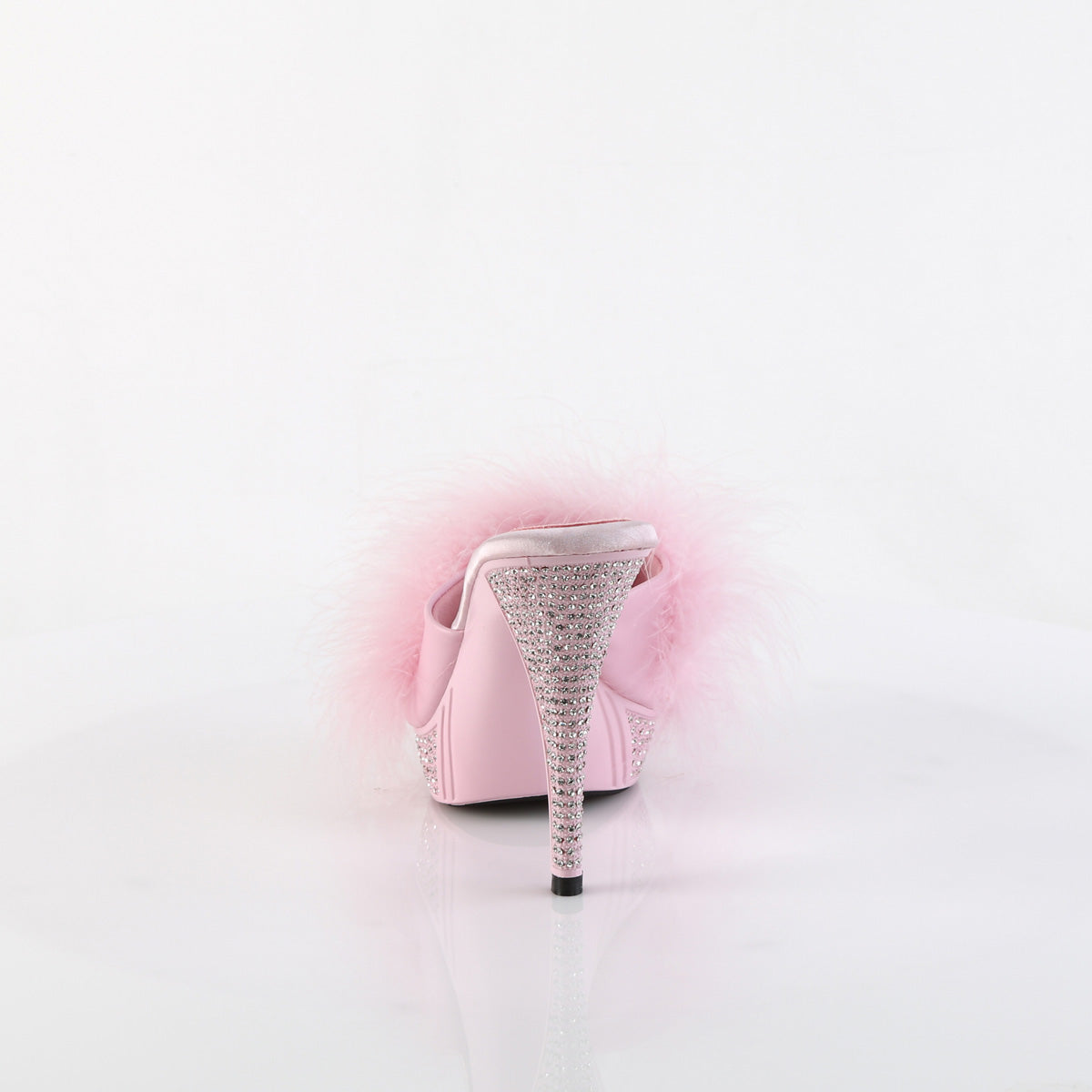 Fabulicious ELEGANT-401F B. Pink Marabou-Faux Leather/B. Pink