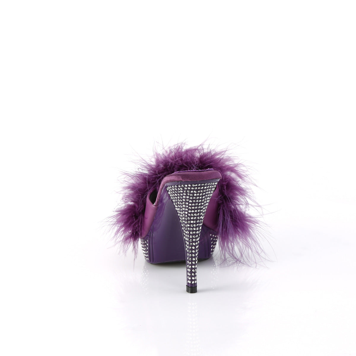 Fabulicious ELEGANT-401F Purple Marabou-Faux Leather/Purple