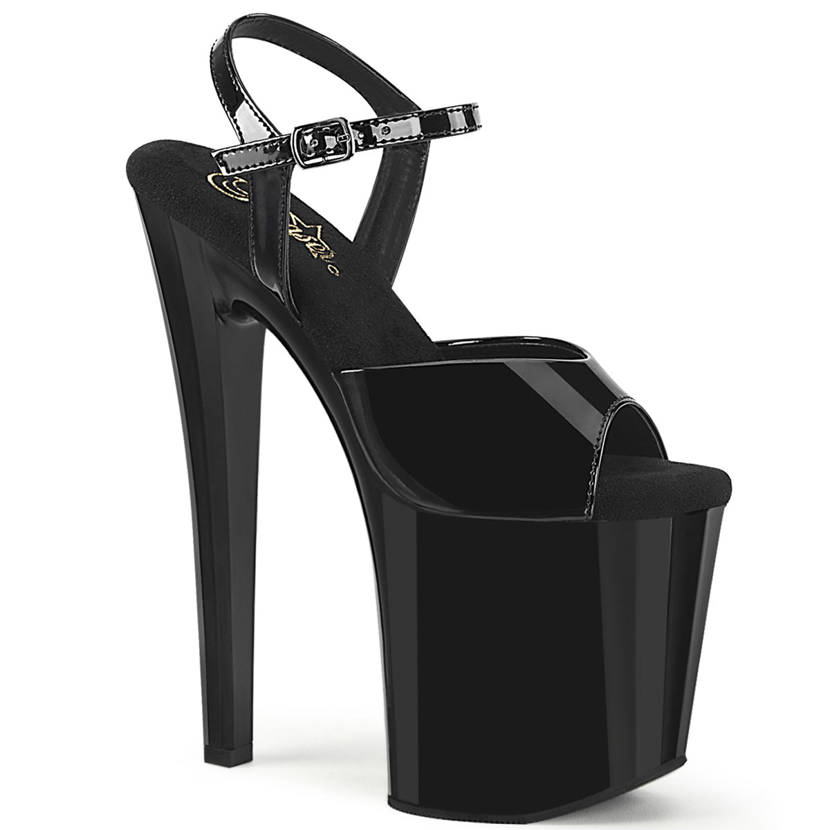 Pleaser   ENCHANT-709 Blk Pat/Blk