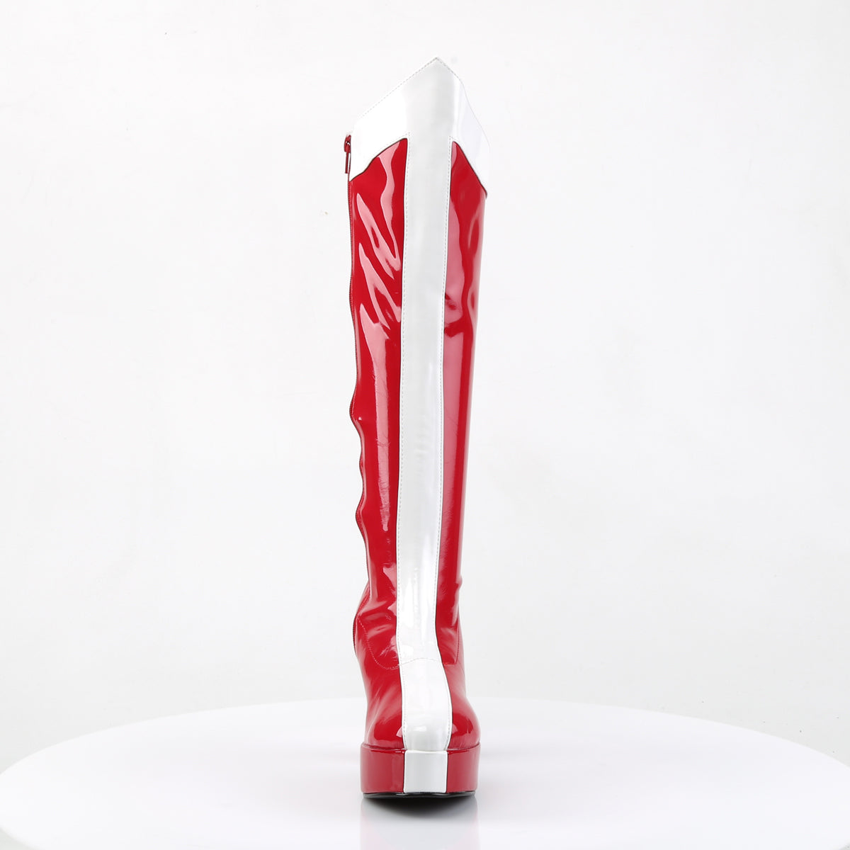 Funtasma Womens Boots EXOTICA-305 Red-Wht Str Pat
