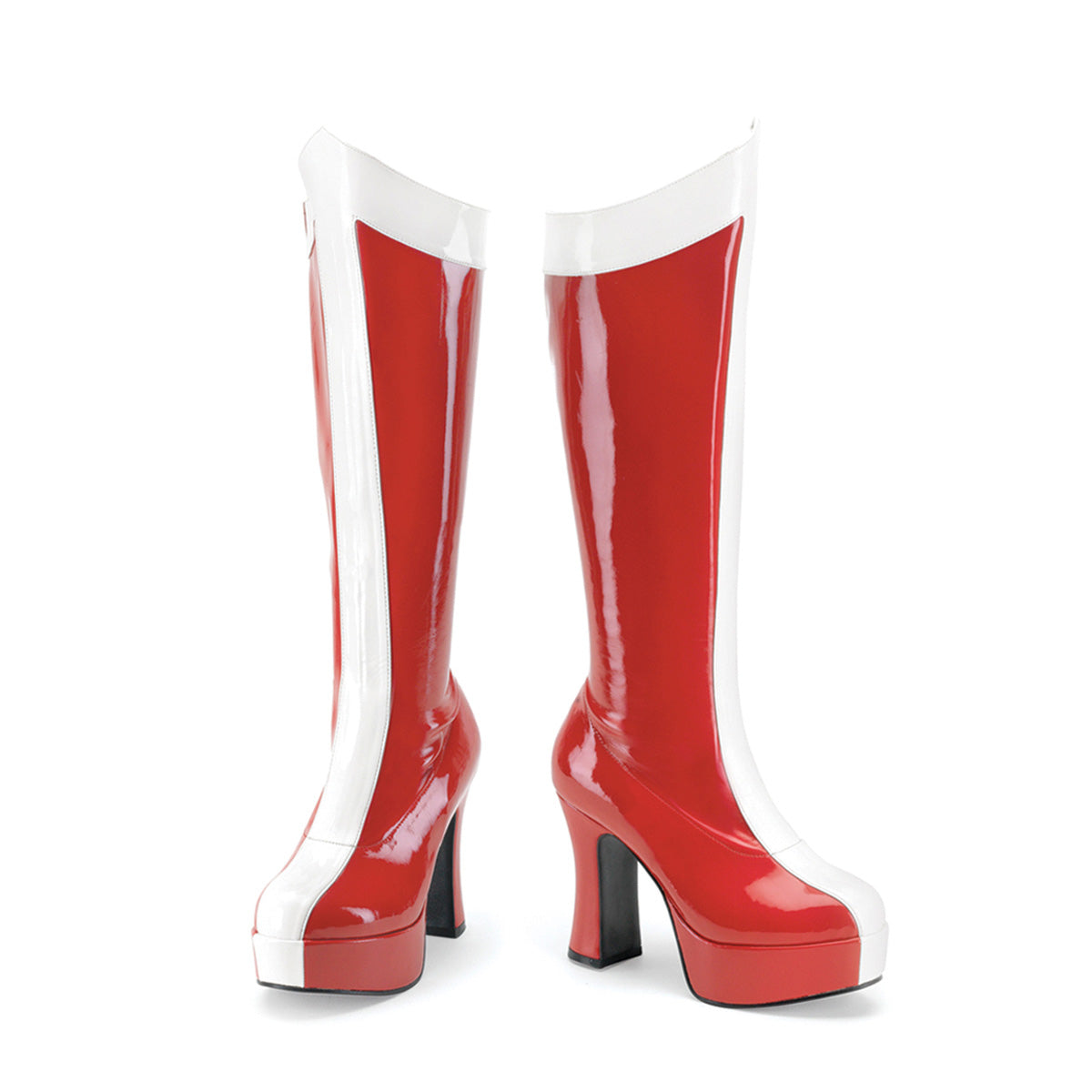 Funtasma Womens Boots EXOTICA-305 Red-Wht Str Pat