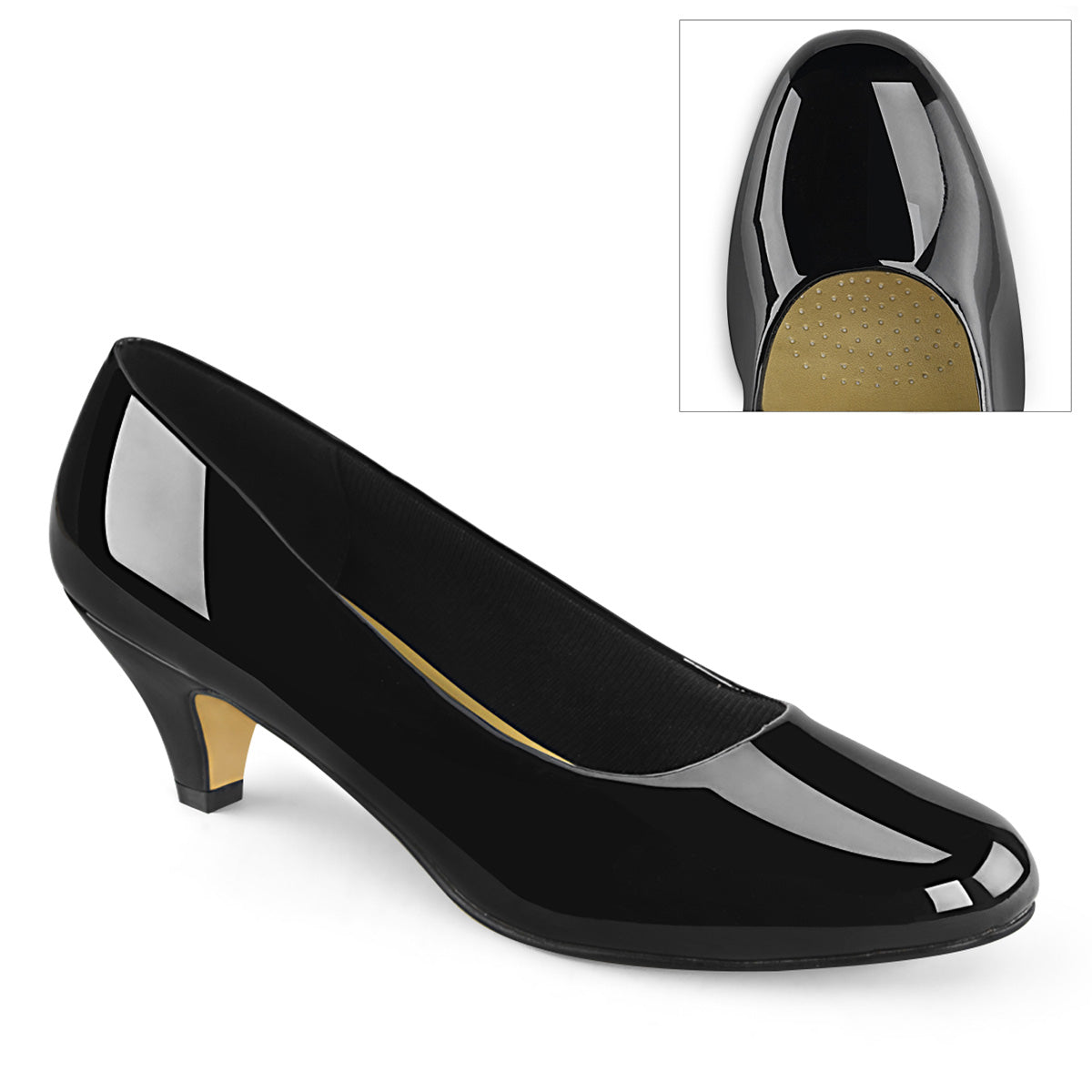 Pleaser Pink Label Womens Pumps FEFE-01 Blk Pat