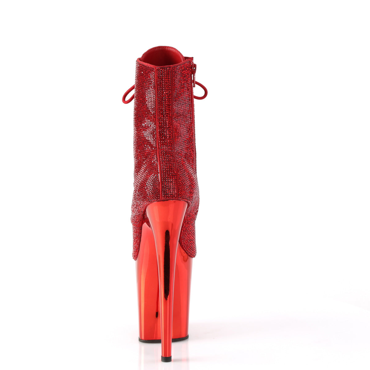 Pleaser Ankle Boots FLAMINGO-1020CHRS Red RS/Red Chrome