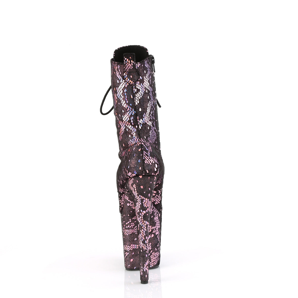 Pleaser FLAMINGO-1040SPF B. Pink Metallic Holo Snake Print Fabric/M