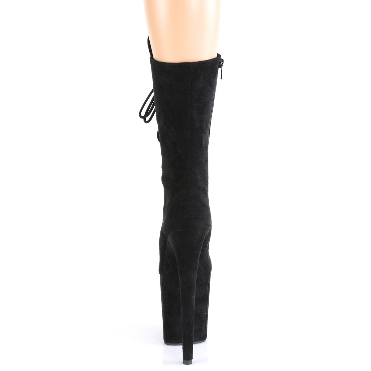 Pleaser Womens Ankle Boots FLAMINGO-1050FS Blk Faux Suede/Blk Faux Suede