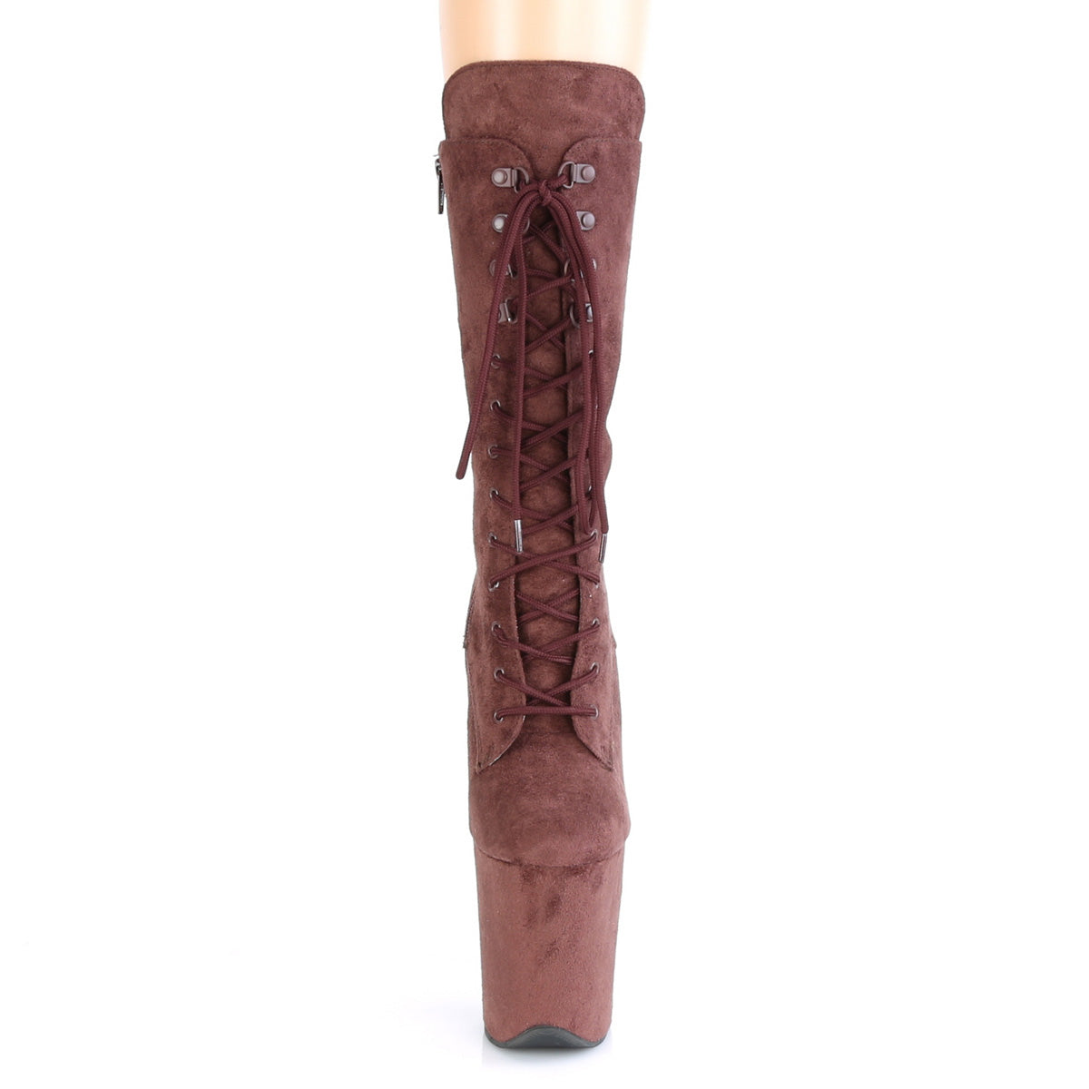 Pleaser Womens Ankle Boots FLAMINGO-1050FS Brown Faux Suede/Brown Faux Suede