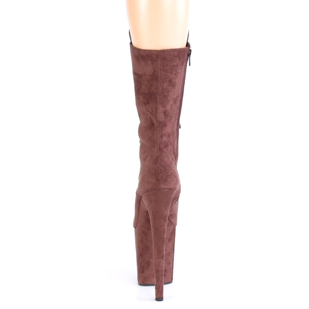 Pleaser Womens Ankle Boots FLAMINGO-1050FS Brown Faux Suede/Brown Faux Suede